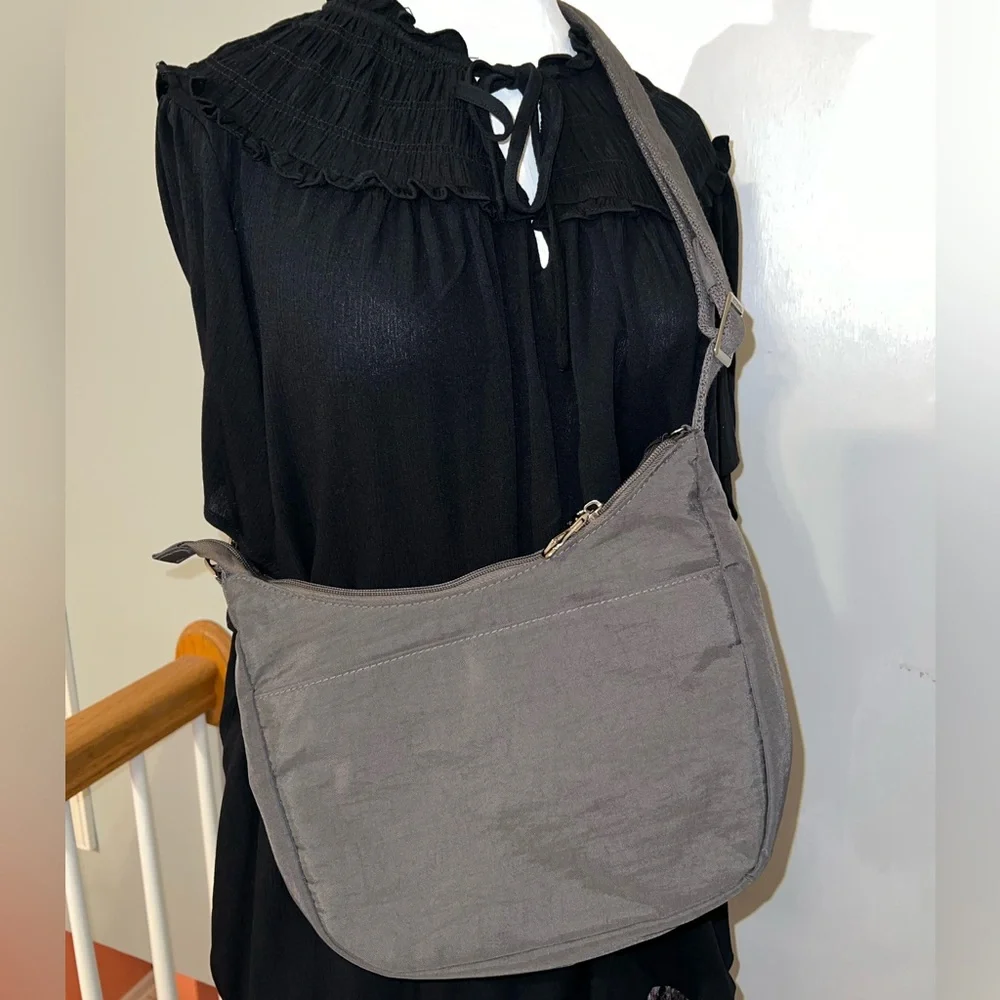 Travelon Anti-Theft Security East/West Gray Hobo Bag NWT